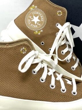Converse High Top Sneakers in Brown and White